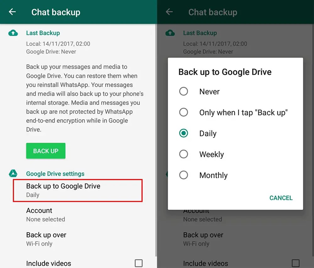 Cara Backup Chat WhatsApp di Android